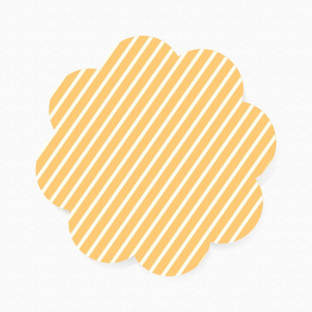 Yellow pattern badge collage element, cute stripe dot feminine clipart vector