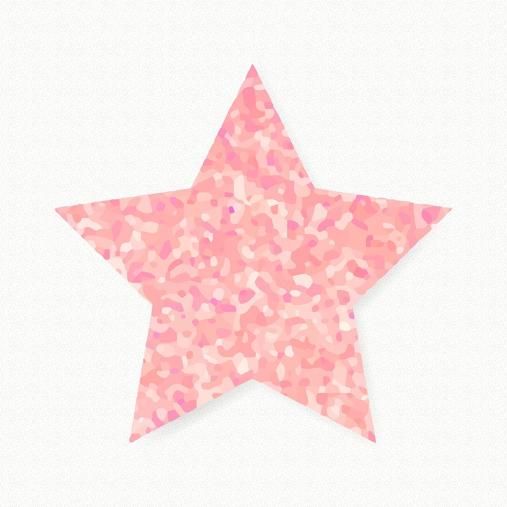 Glittery star shape sticker, cute birthday celebration clipart psd