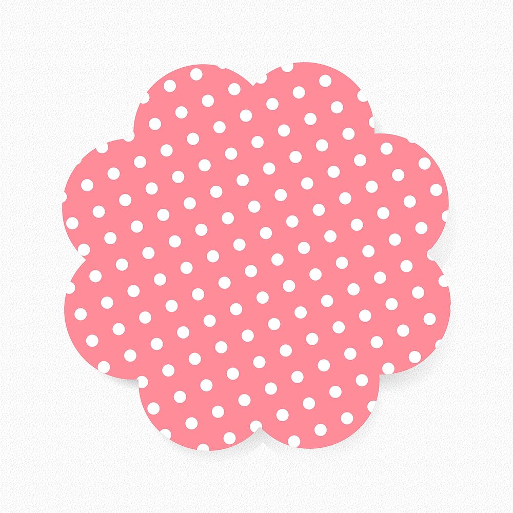 Yellow pattern badge collage element, cute polka dot feminine clipart vector