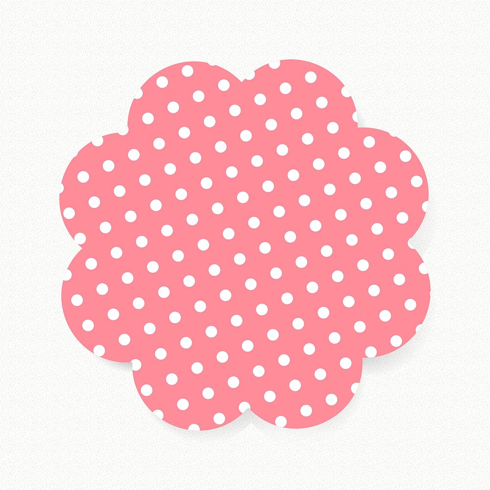 Yellow pattern badge collage element, cute polka dot feminine clipart psd