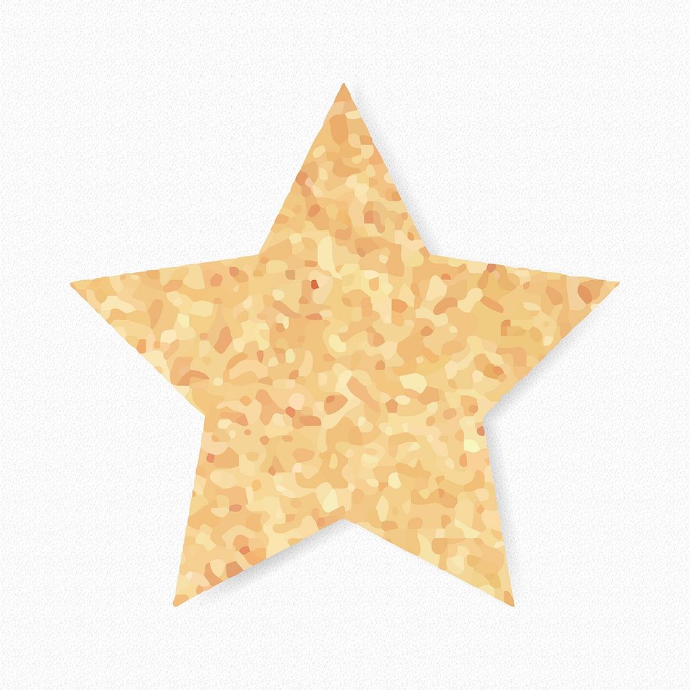 Sparkly star shape sticker, cute birthday celebration clipart vector