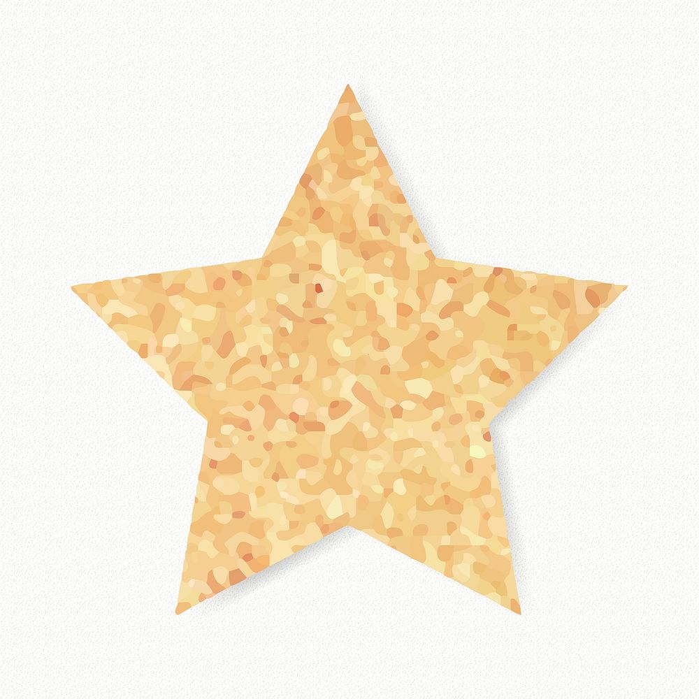 Sparkly star shape sticker, cute birthday celebration clipart psd
