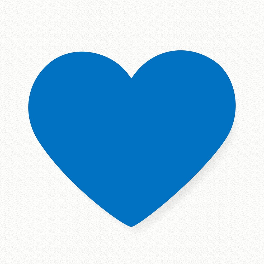 Blue heart shape collage element, cute pastel valentine&rsquo;s clipart psd