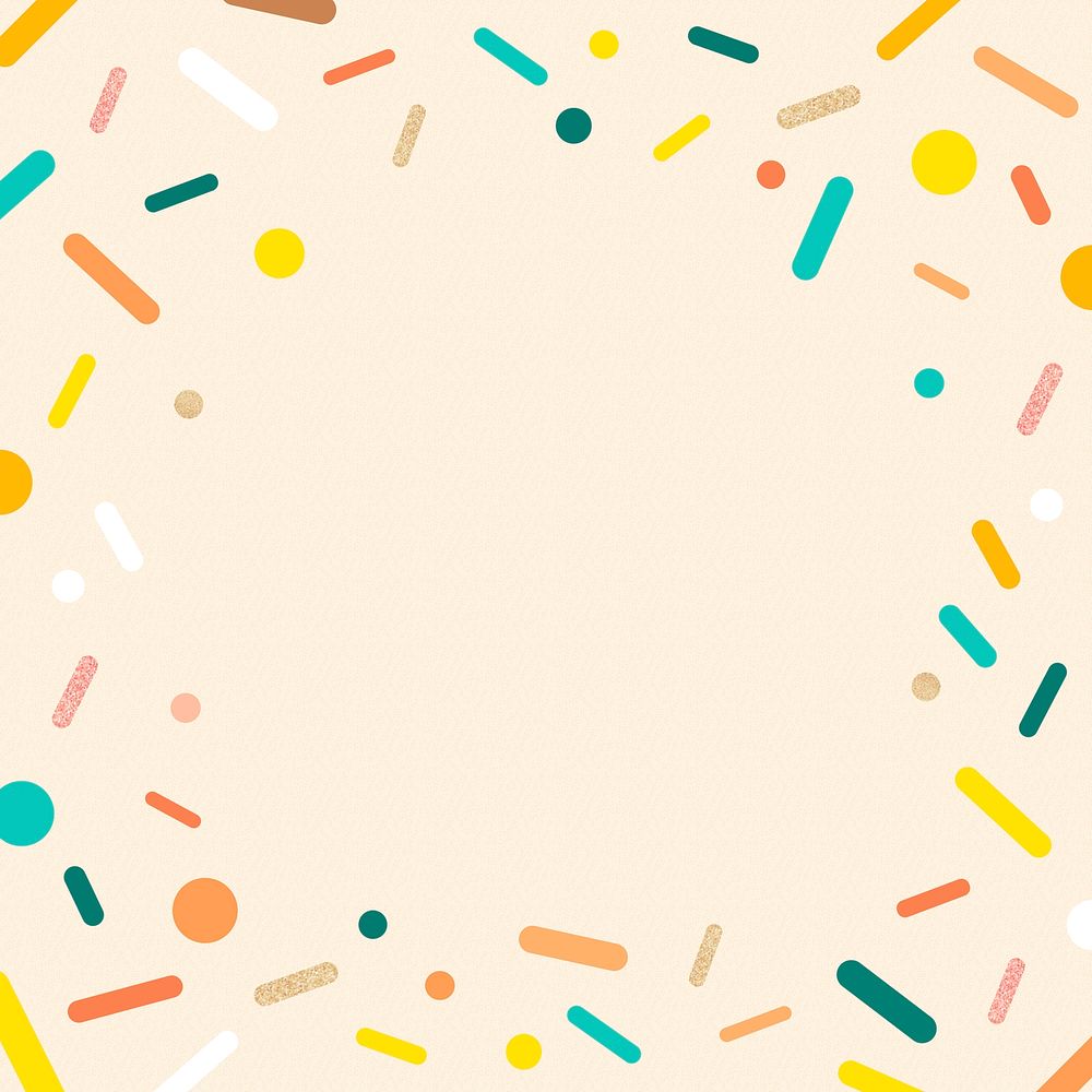 Cream sprinkles frame background, cute pastel ice-cream design vector