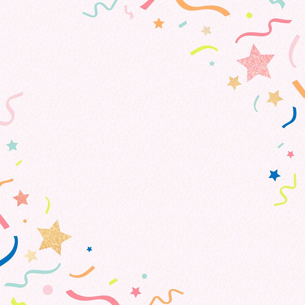 Pink frame background, shiny ribbons, colorful and festive design vector