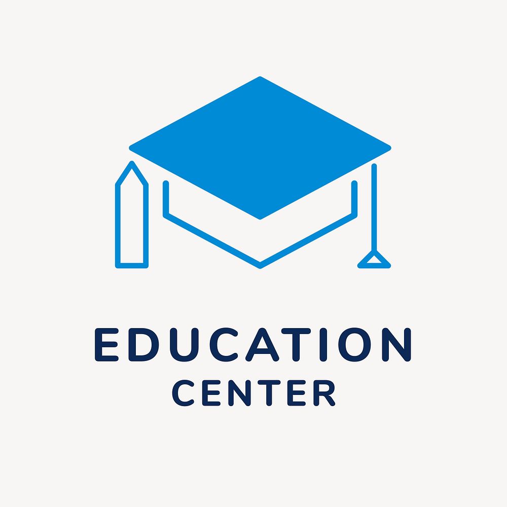 Education business logo template, branding design psd, education center text