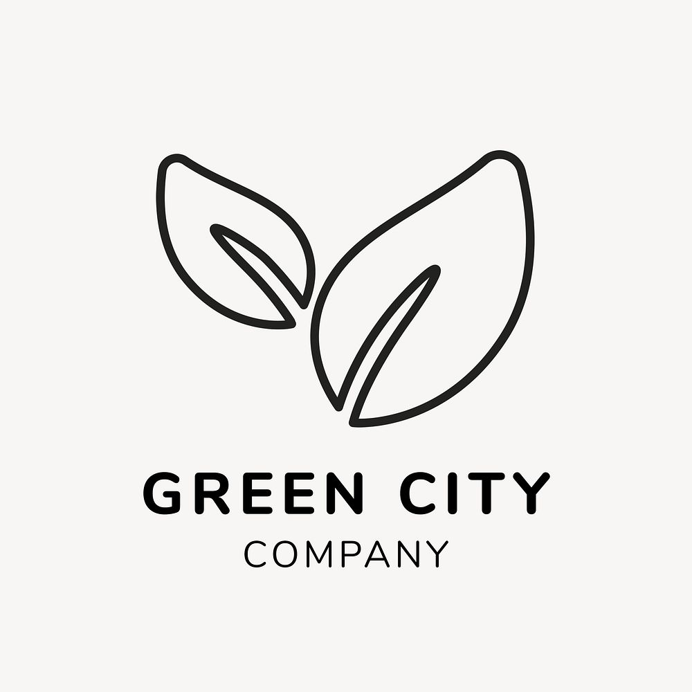 Sustainability business logo template, branding design psd, green city text