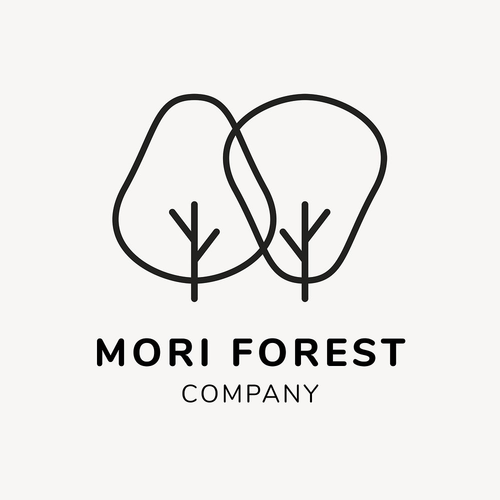 Sustainability business logo template, branding design psd, mori forest text