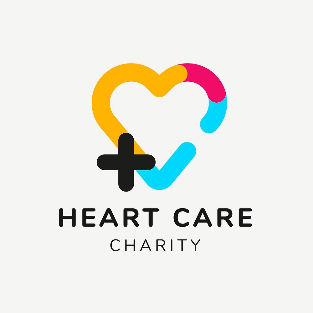 Charity logo template, non-profit branding design psd