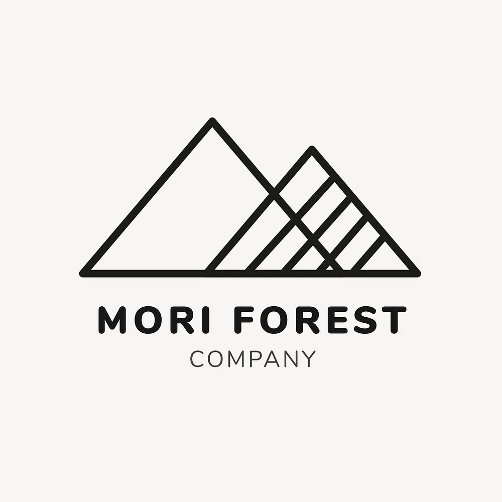 Sustainability business logo template, branding design psd, mori forest company text