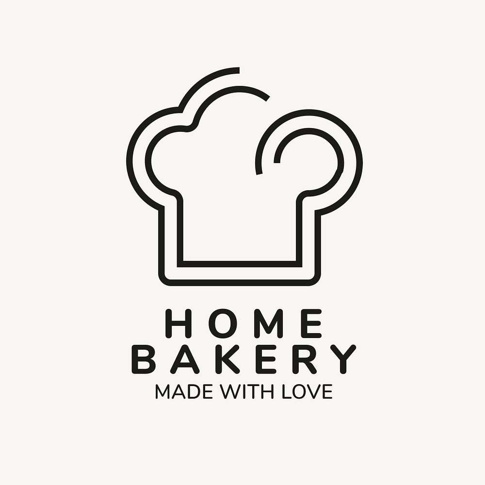 Bakery logo, food business template for branding design psd