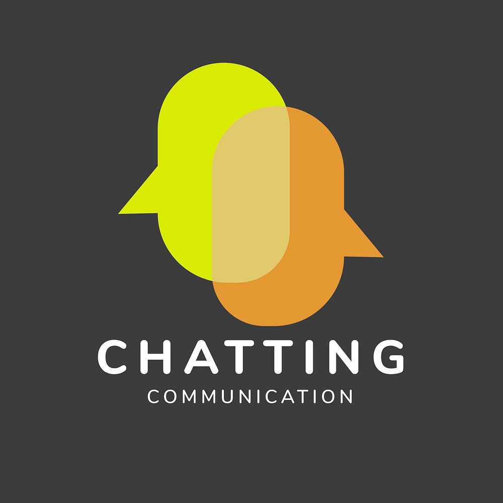 Chat application logo template, business branding design psd, chatting communication text
