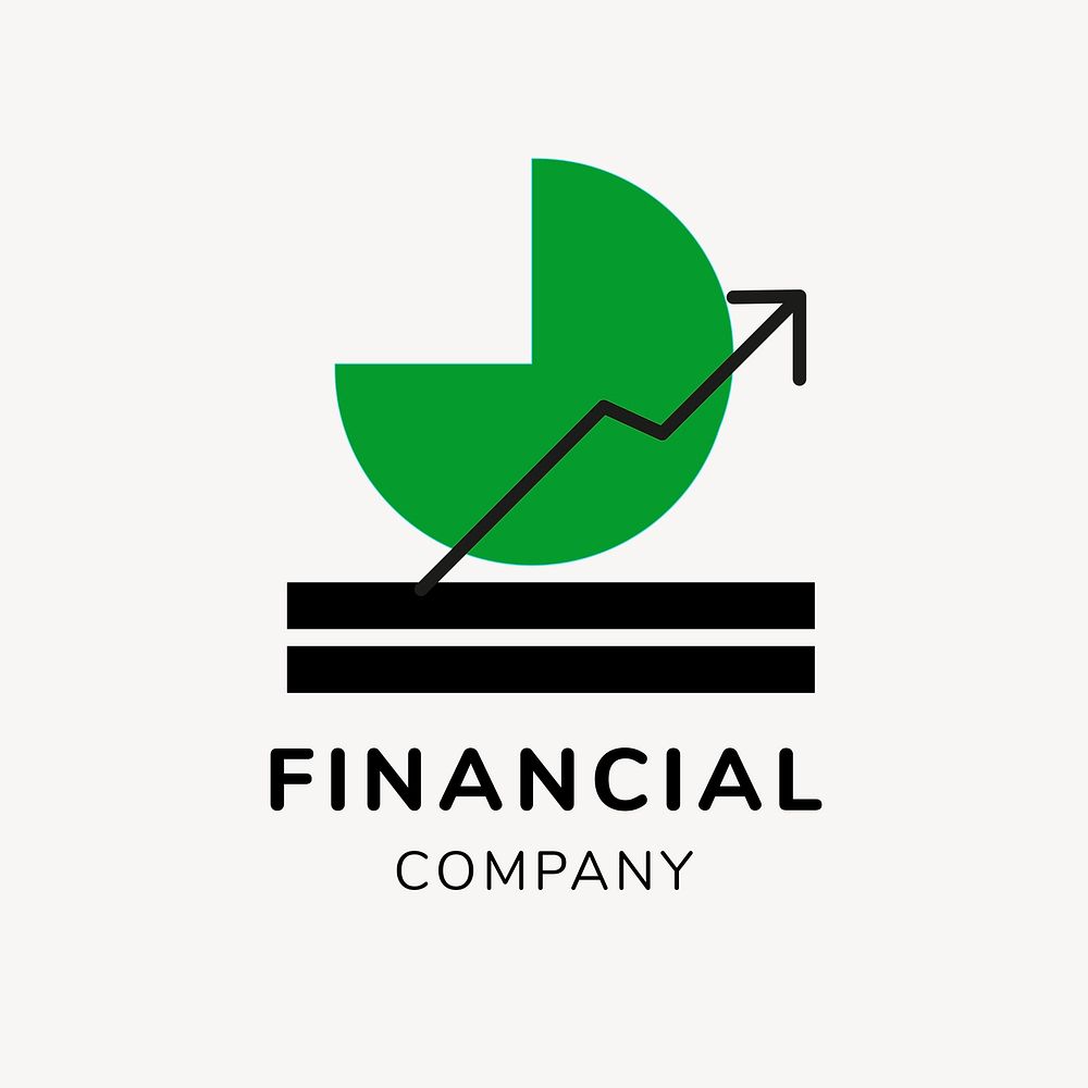 Financial logo, business template for branding design psd