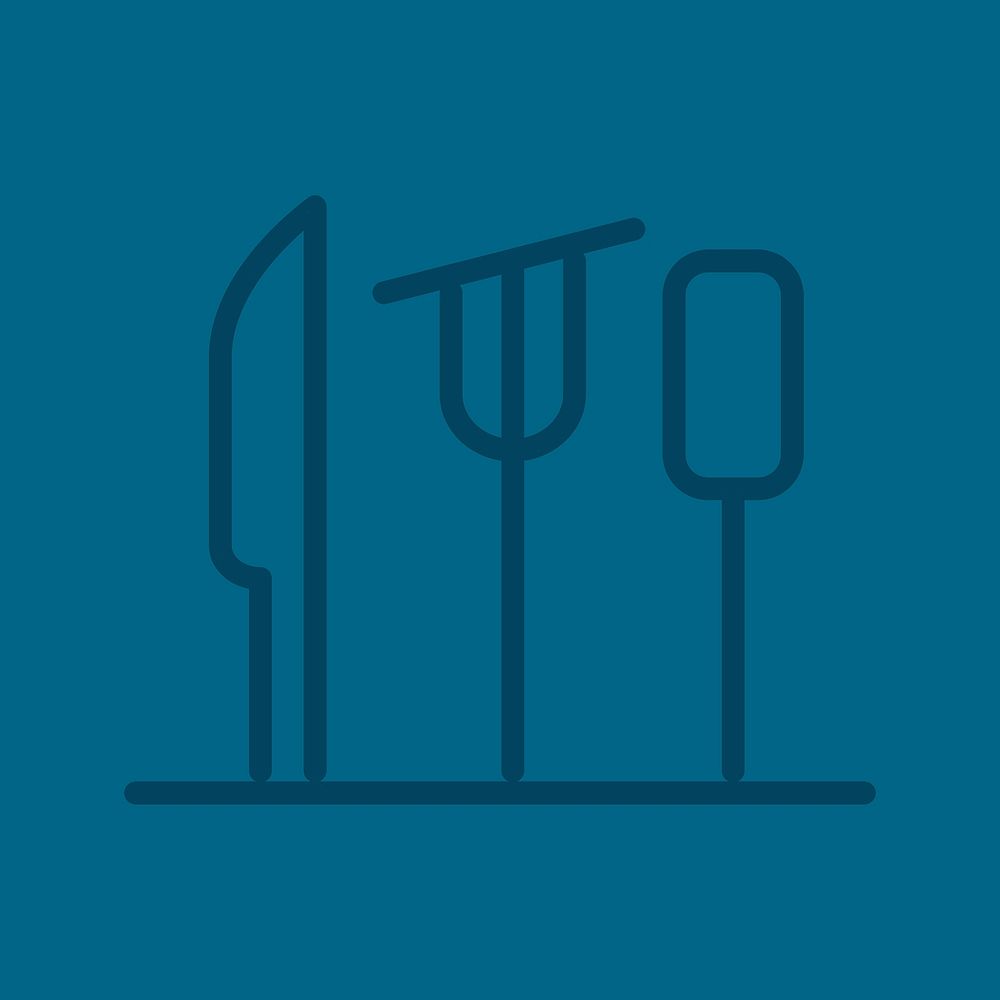 Cutlery logo food icon flat design psd illustration