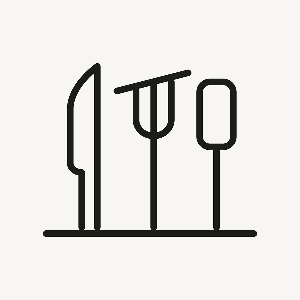 Cutlery logo food icon flat design psd illustration