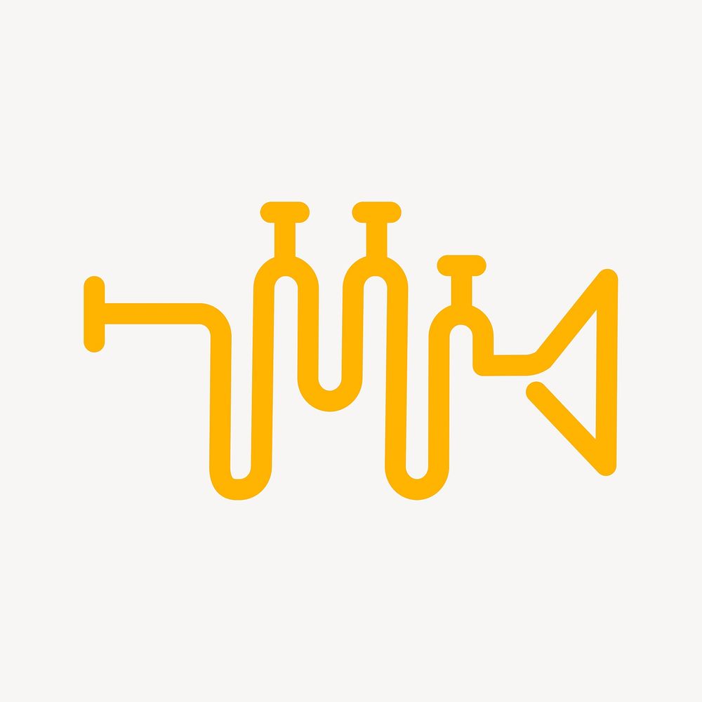 Trumpet icon, music symbol flat design psd illustration