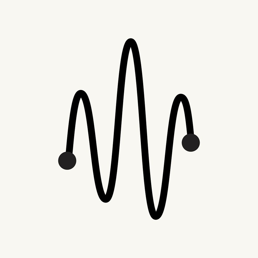 Music wave icon, music symbol flat design psd illustration