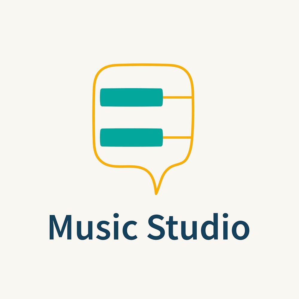 Music business logo template, branding design psd, music studio text