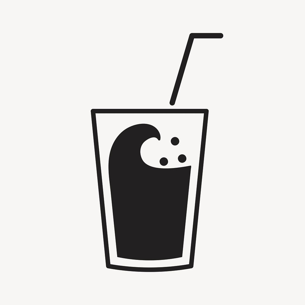 Soft drink logo food icon flat design psd illustration