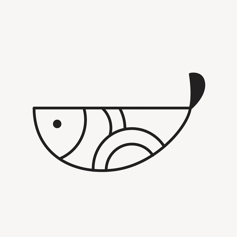 Fish  logo seafood icon flat design psd illustration