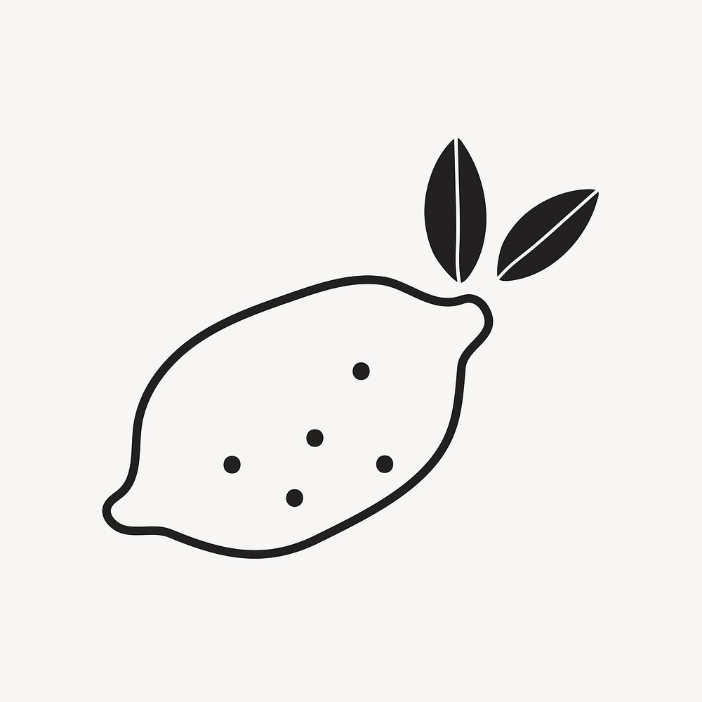 Lemon logo food icon flat design psd illustration