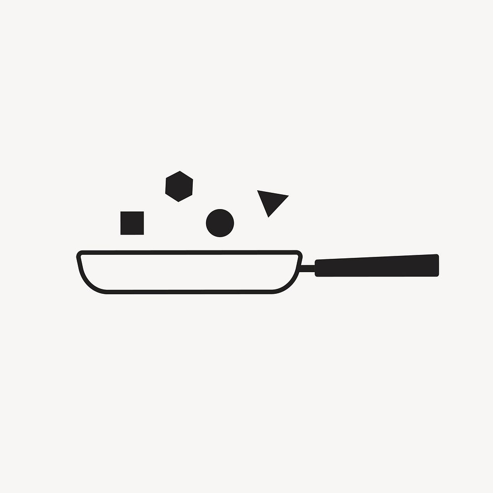 Cooking pan logo food icon flat design psd illustration
