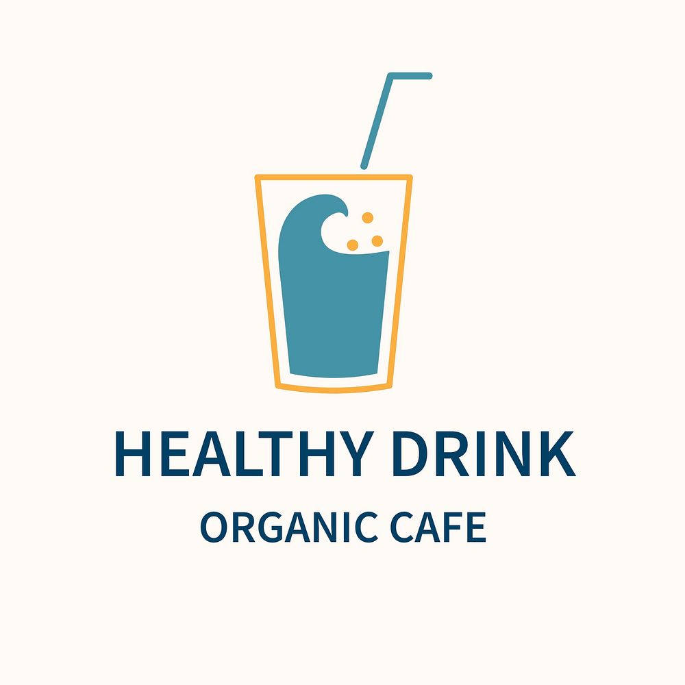 Cafe logo, food business template for branding design psd