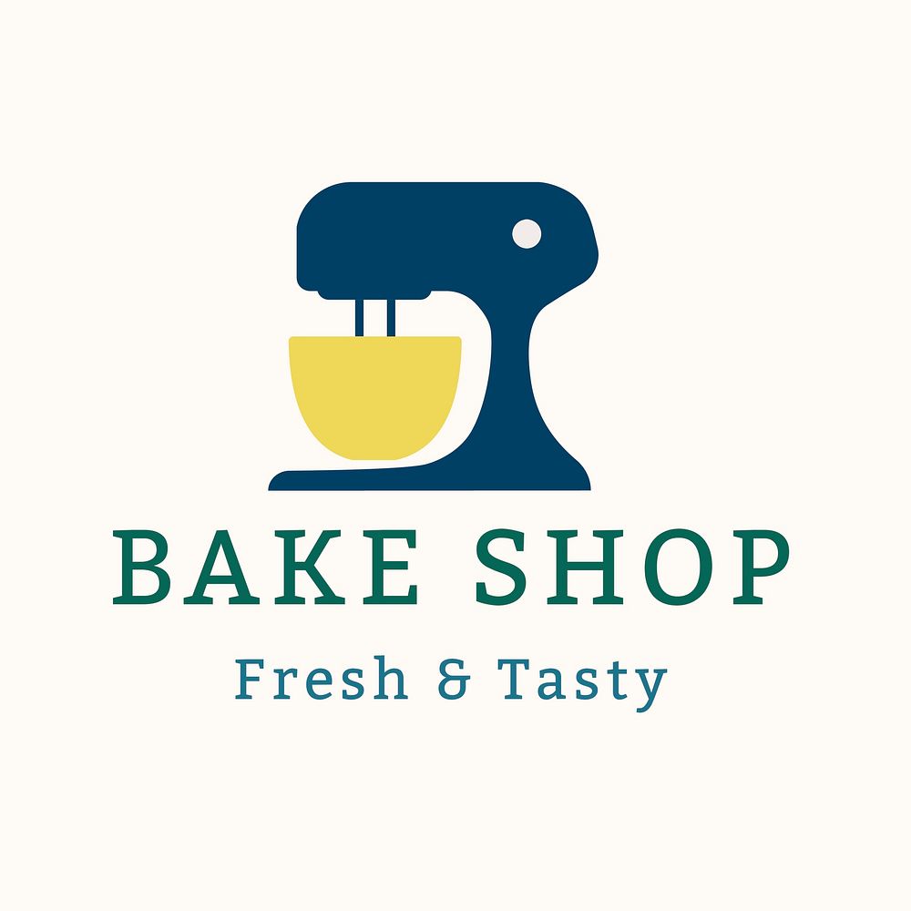 Bakery logo, food business template for branding design psd
