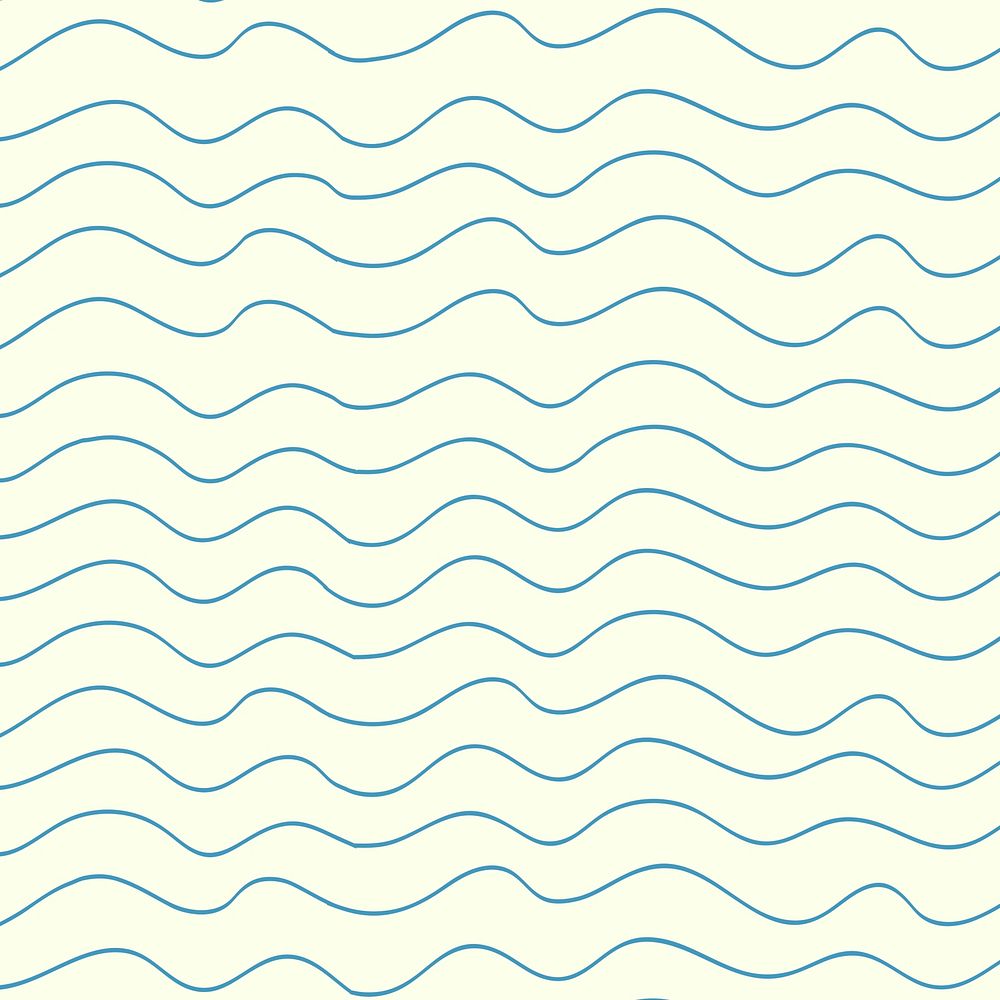Doodle background, blue wavy pattern design vector