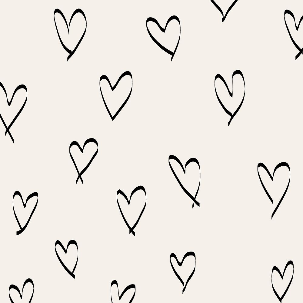 Cute background, black heart pattern design