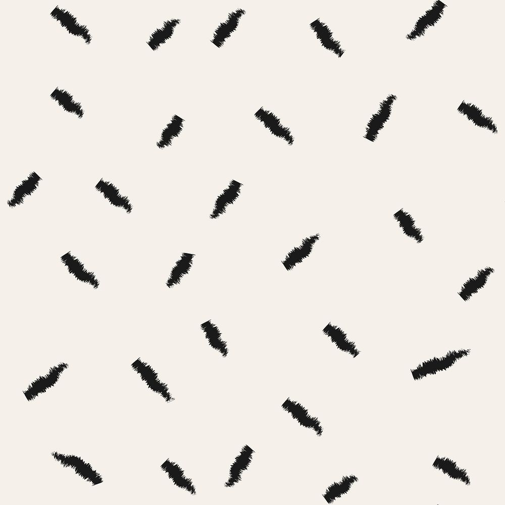 Brush pattern background, black doodle vector, simple design