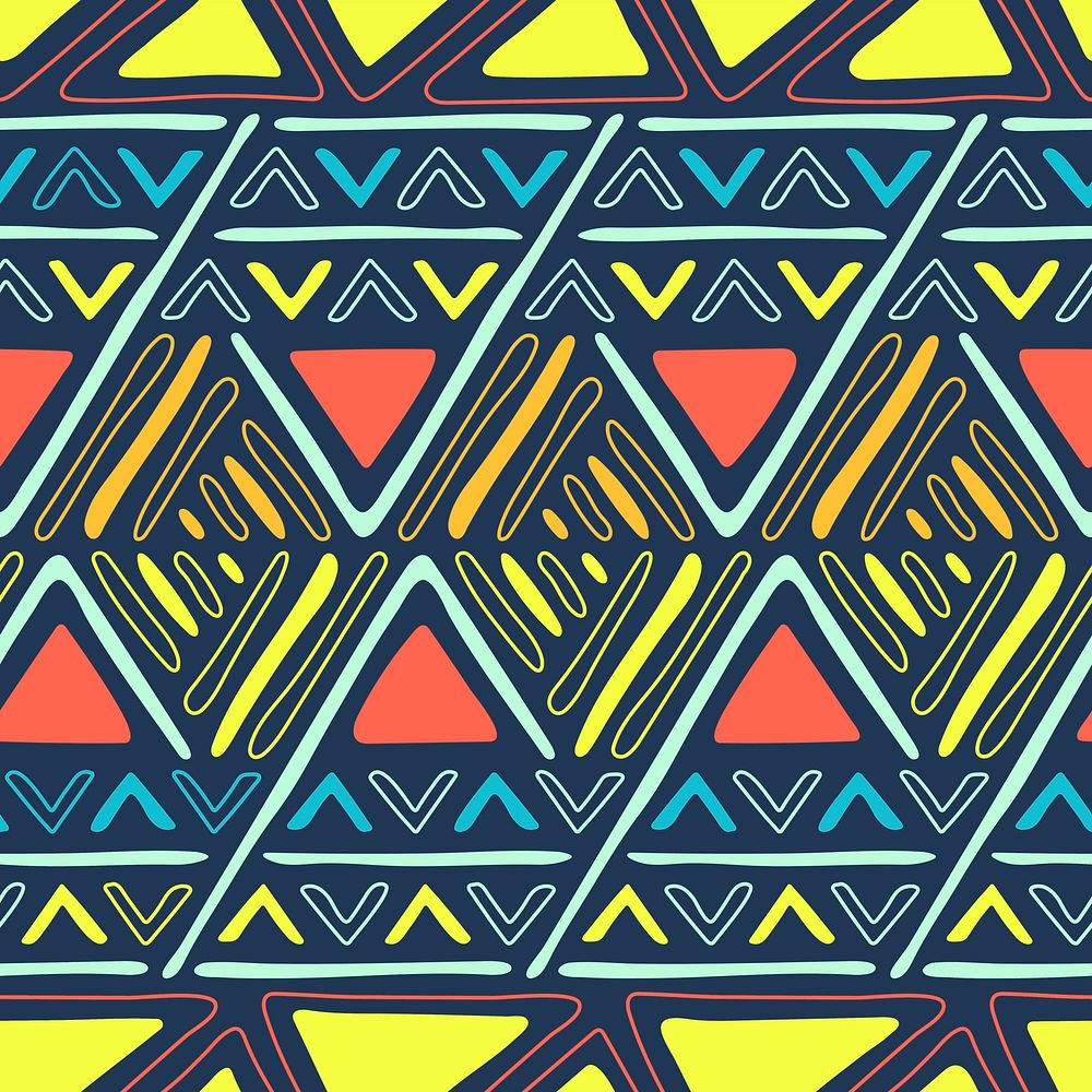 Pattern background, ethnic seamless aztec design, colorful geometric style, vector