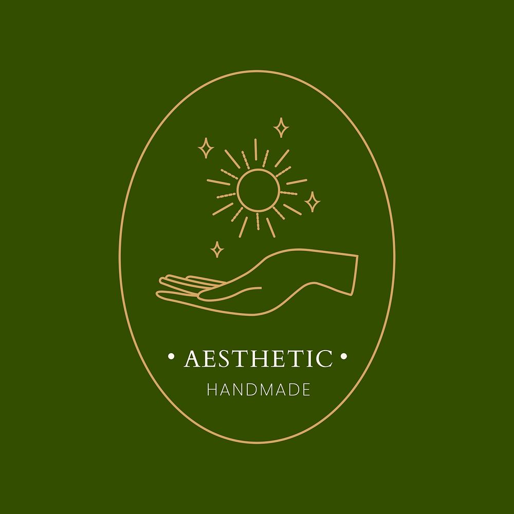Handmade aesthetic logo template, editable minimal design psd