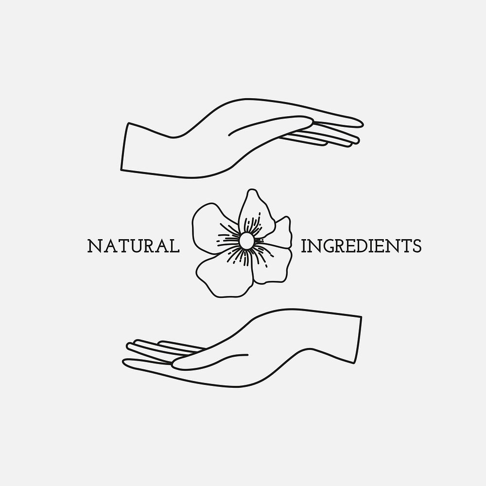 Aesthetic flower logo template psd, for natural health & wellness branding