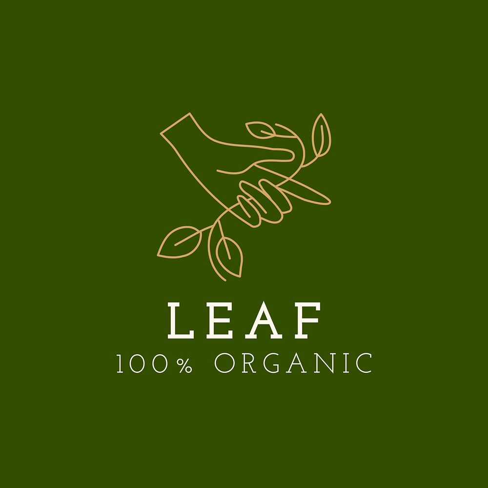 Organic logo template psd, for health & wellness branding