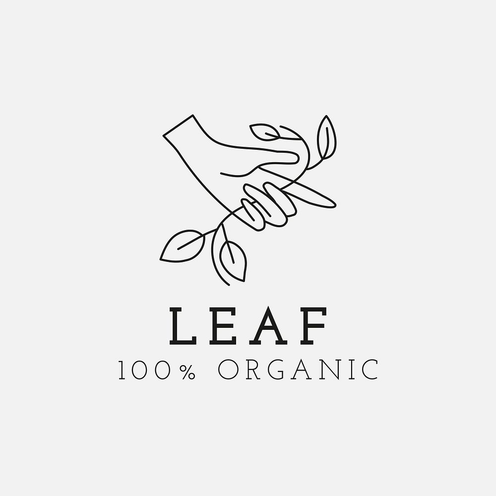Organic logo template psd, for health & wellness branding