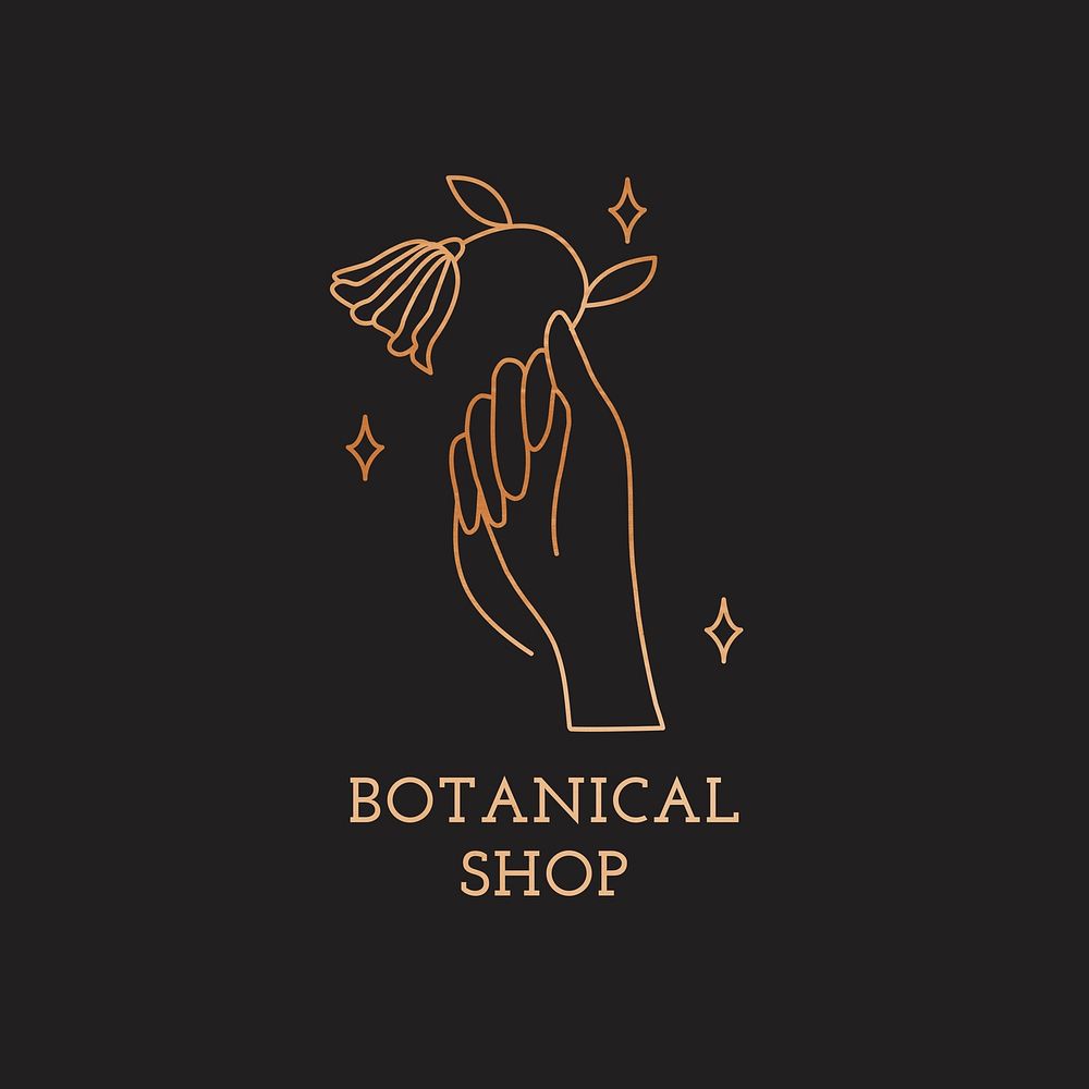 Botanical logo template psd, for health & wellness branding