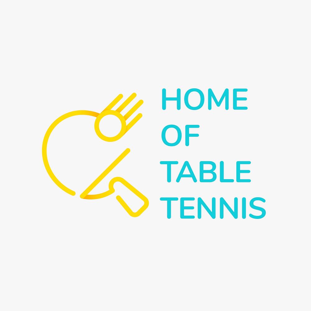 Sports business logo template, table tennis club in gradient design vector