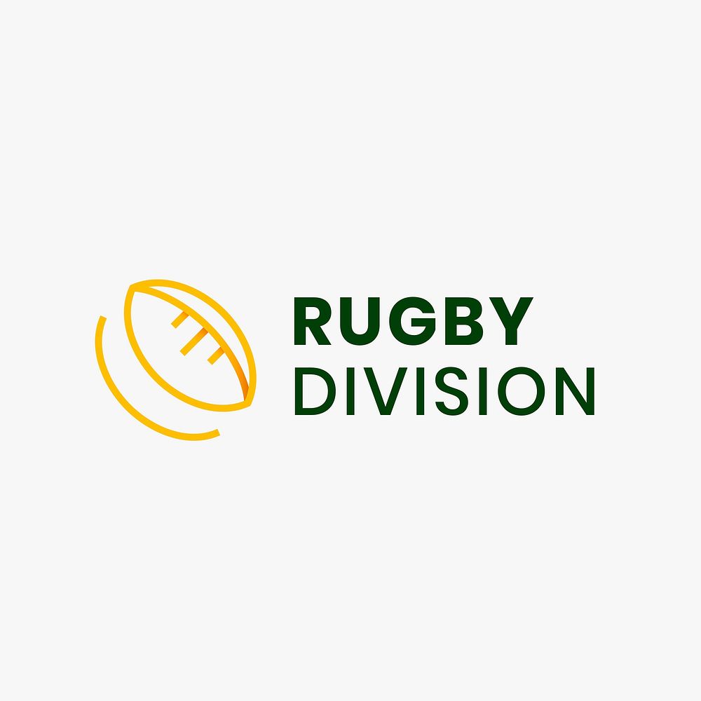 Rugby logo template, sports club business graphic in gradient design vector