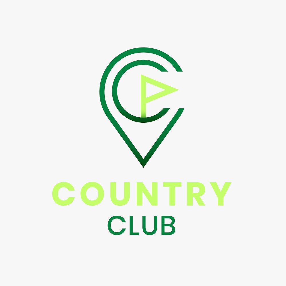 Country golf club logo template, professional business graphic psd
