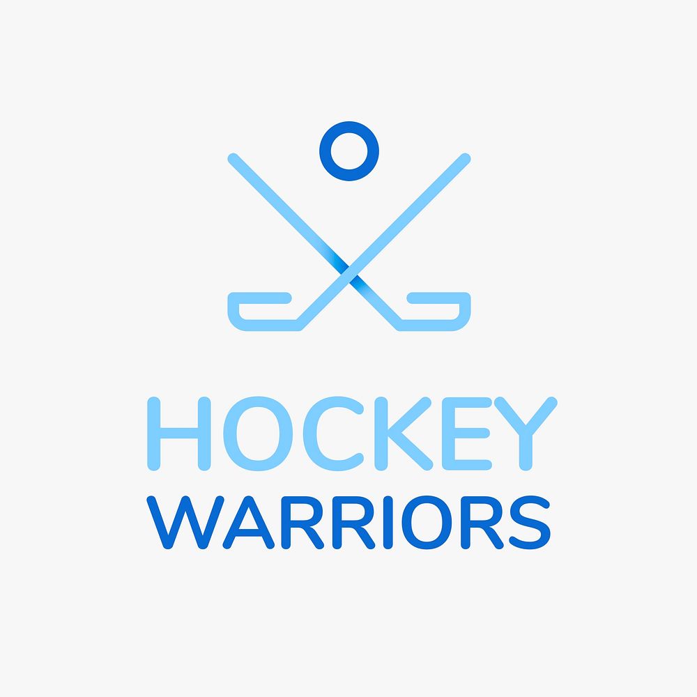 Hockey sports logo template, modern business branding graphic psd
