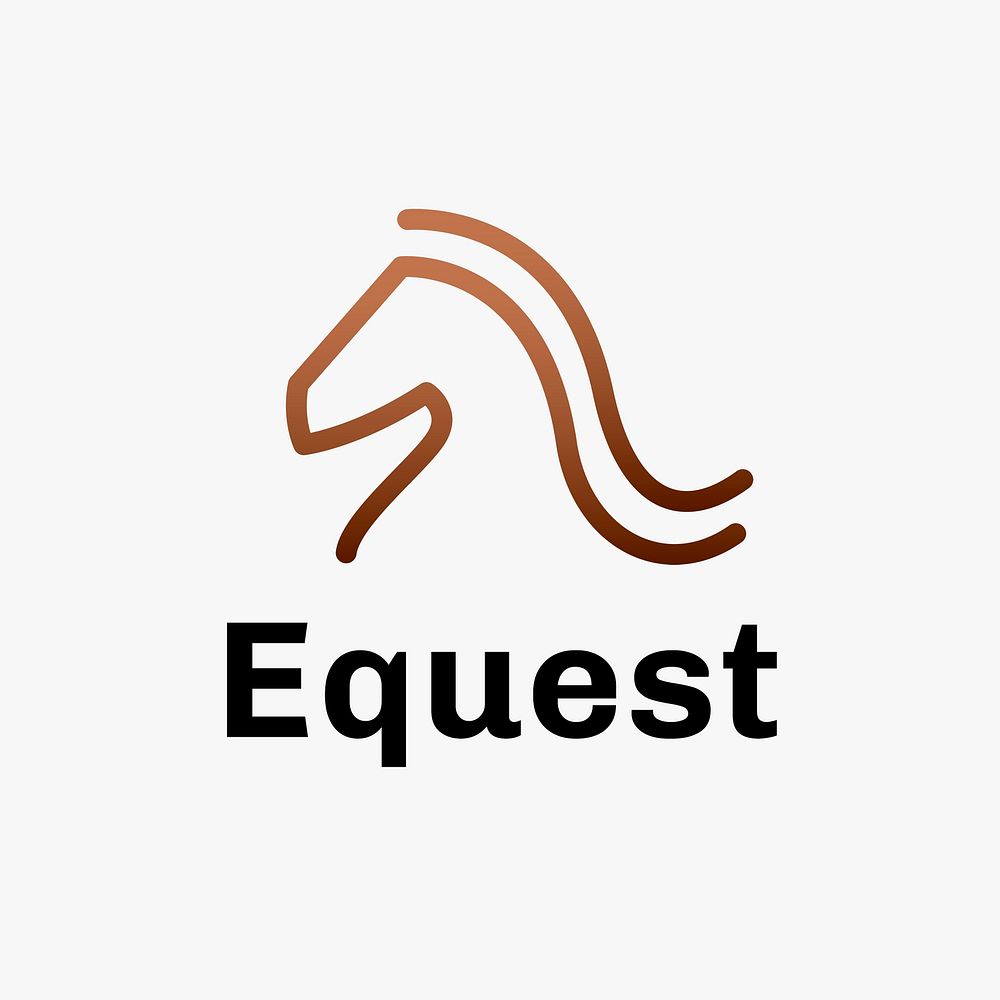 Equestrian club logo template, horse riding business, gradient design psd