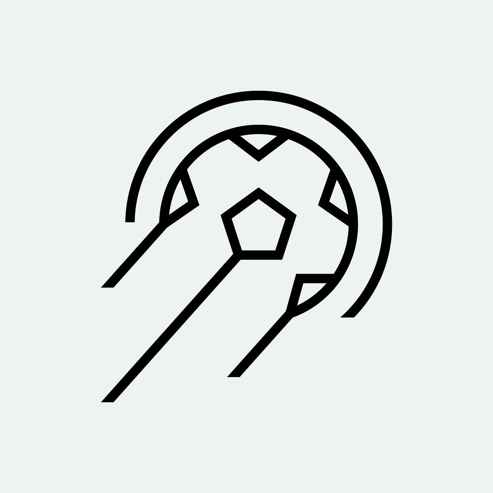 Football logo element, minimal sports illustration vector