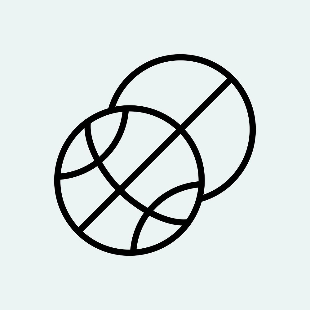 Basketball sports logo element, black minimal illustration psd
