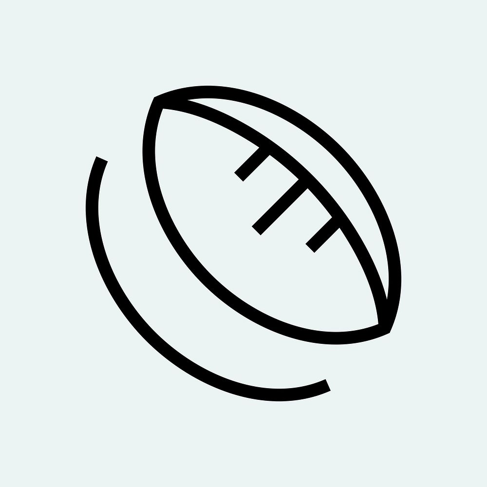 Rugby sports logo element, black minimal illustration psd