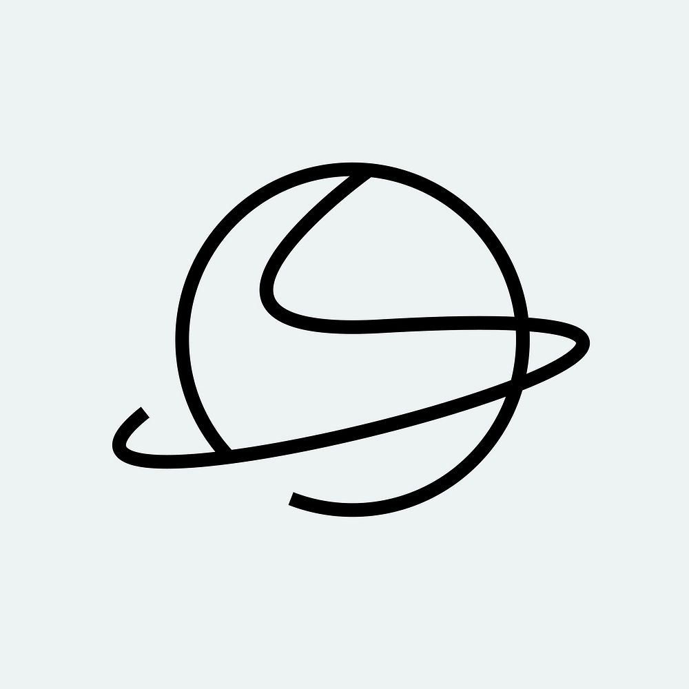 Ball sports logo element, black minimal illustration vector