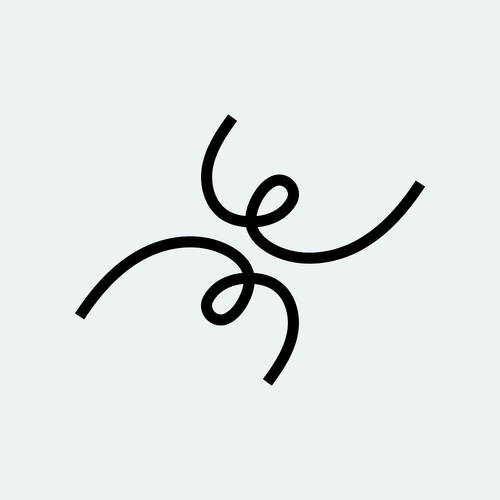Abstract scribble logo element, black minimal design
