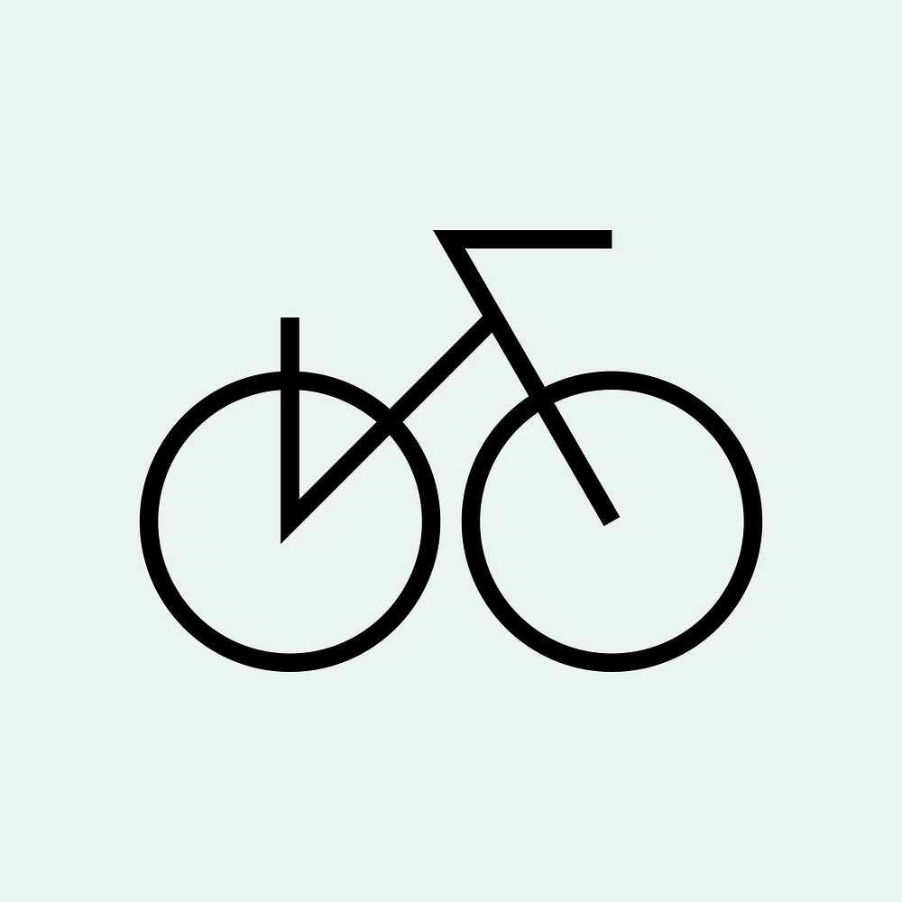 Bicycle logo element, cycle sports, black minimal design psd