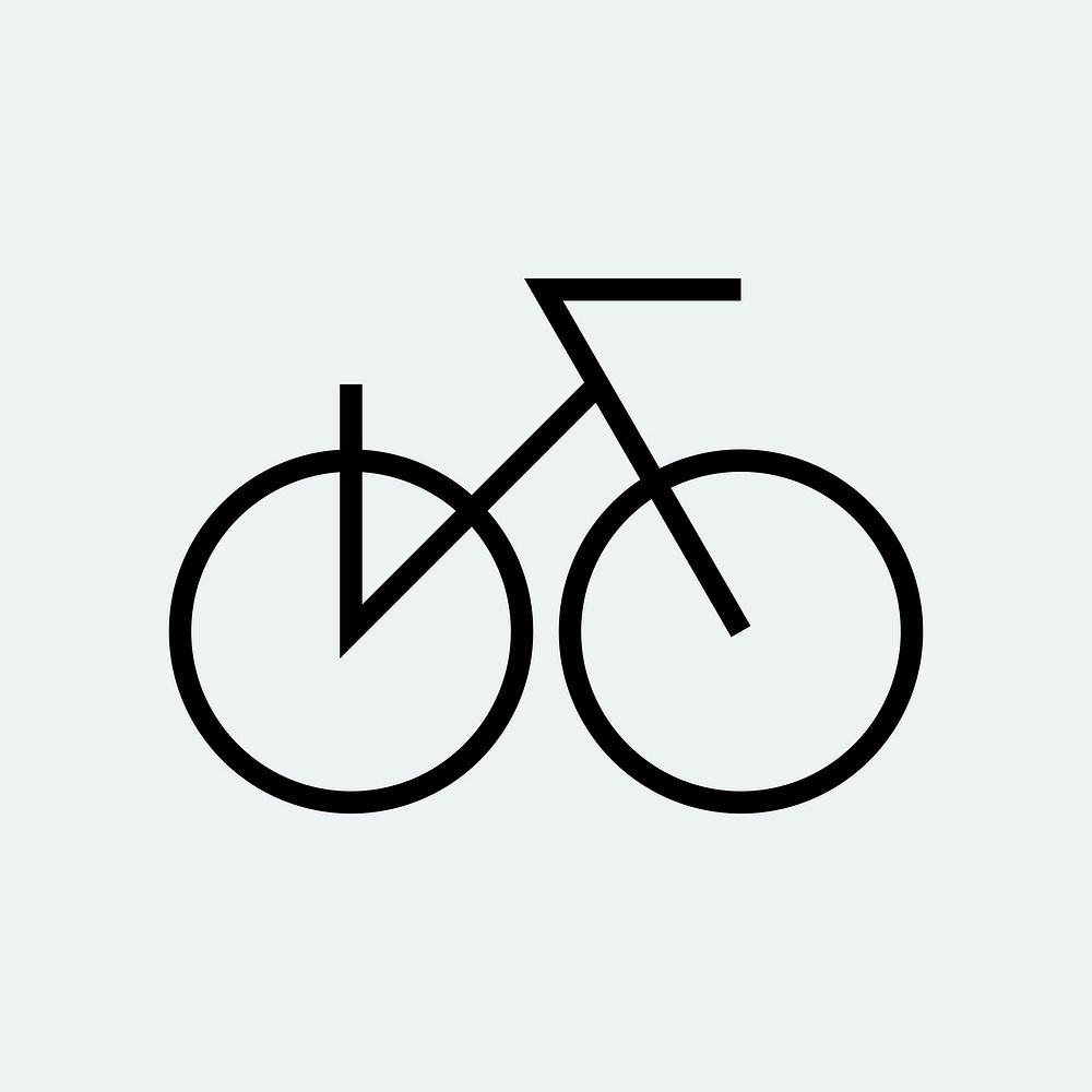 Bicycle logo element, cycle sports, black minimal design vector