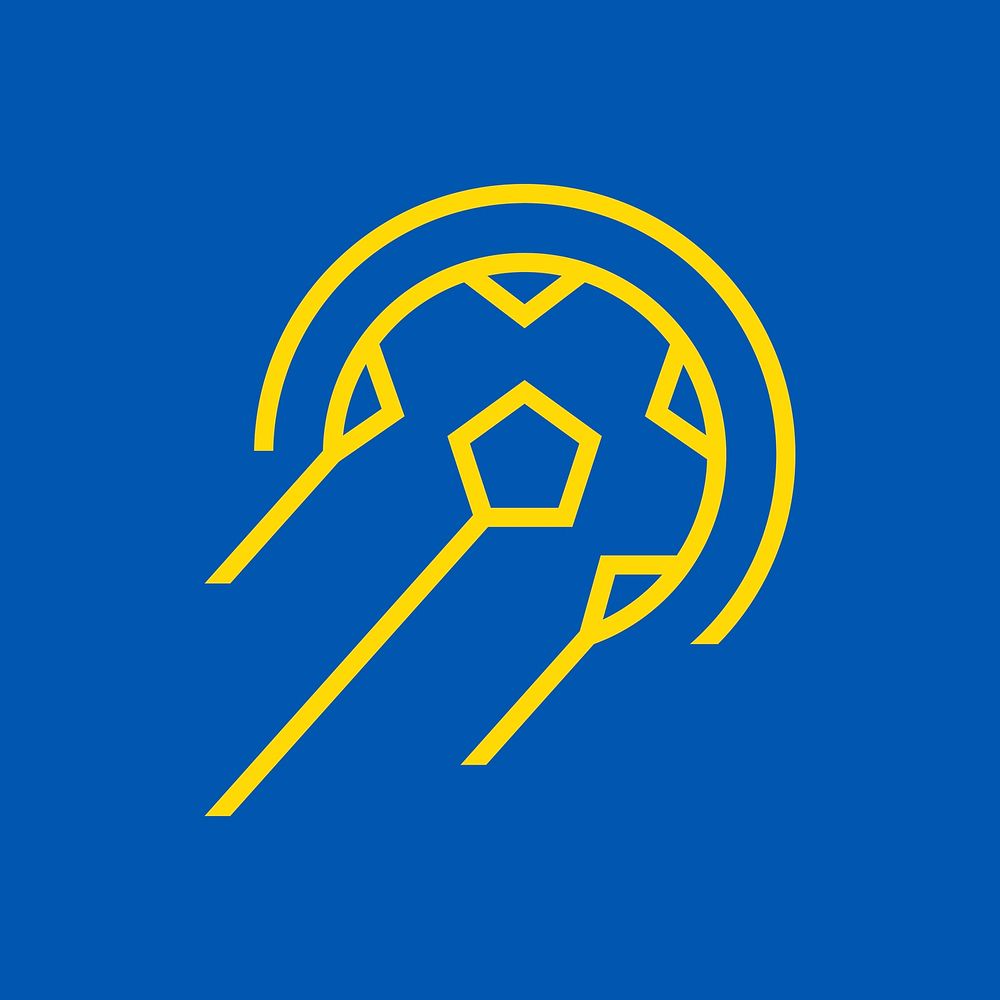 Football logo element, colorful sports illustration vector